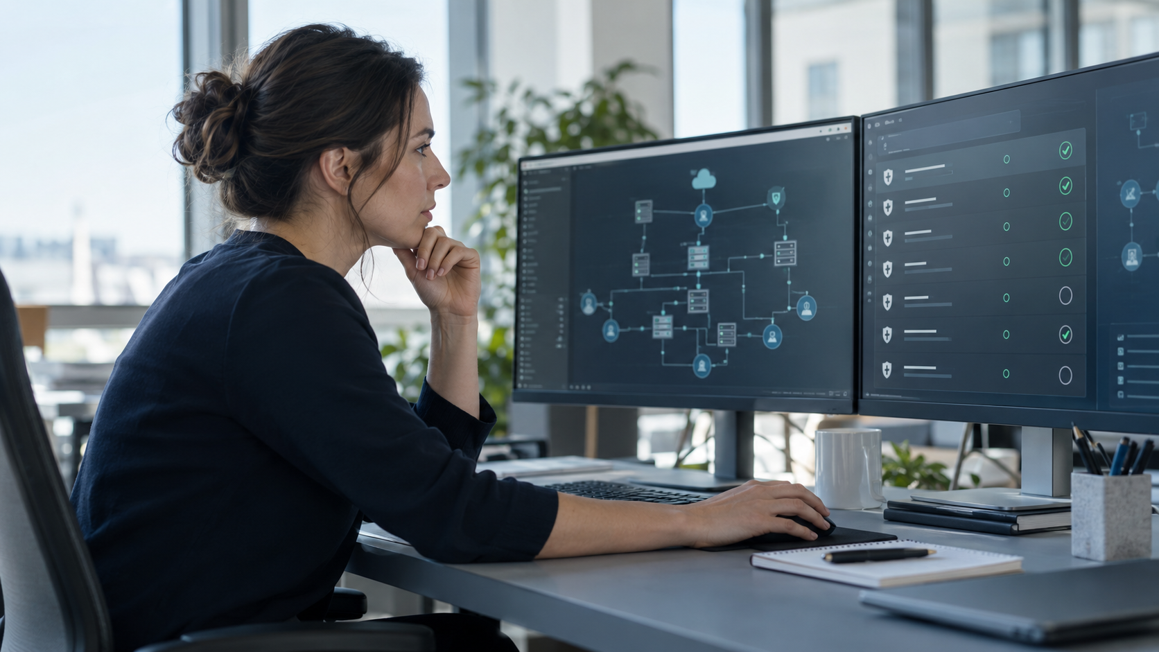 A security analyst reviewing network and security controls